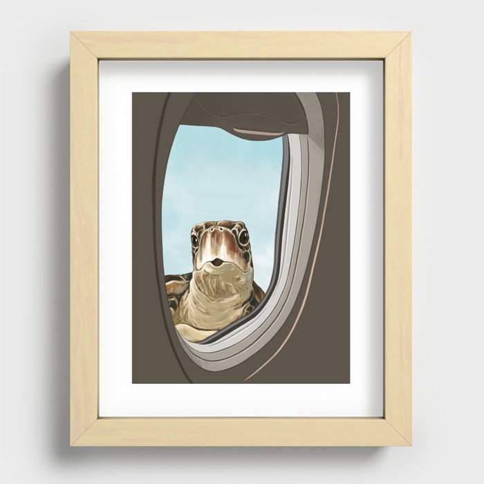 Hello! Sea Turtle Recessed Framed Print