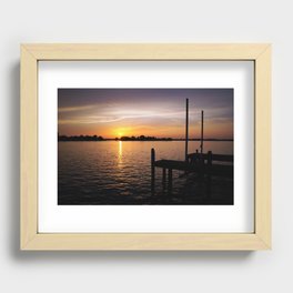 Sunset and Dock Recessed Framed Print