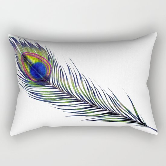 The Peacock's Feather Rectangular Pillow