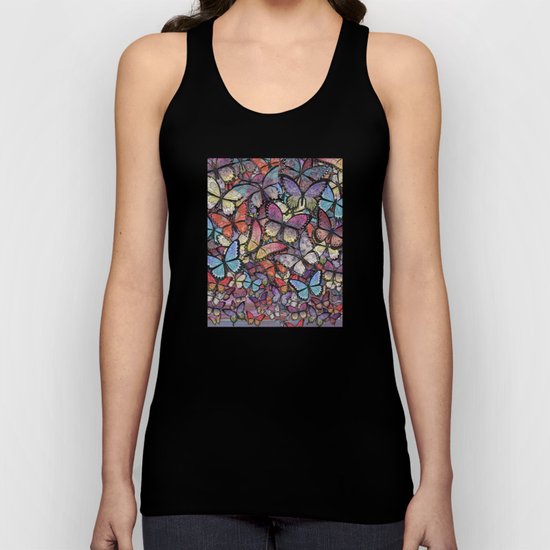 butterflies aflutter colorful version Unisex Tank Top
