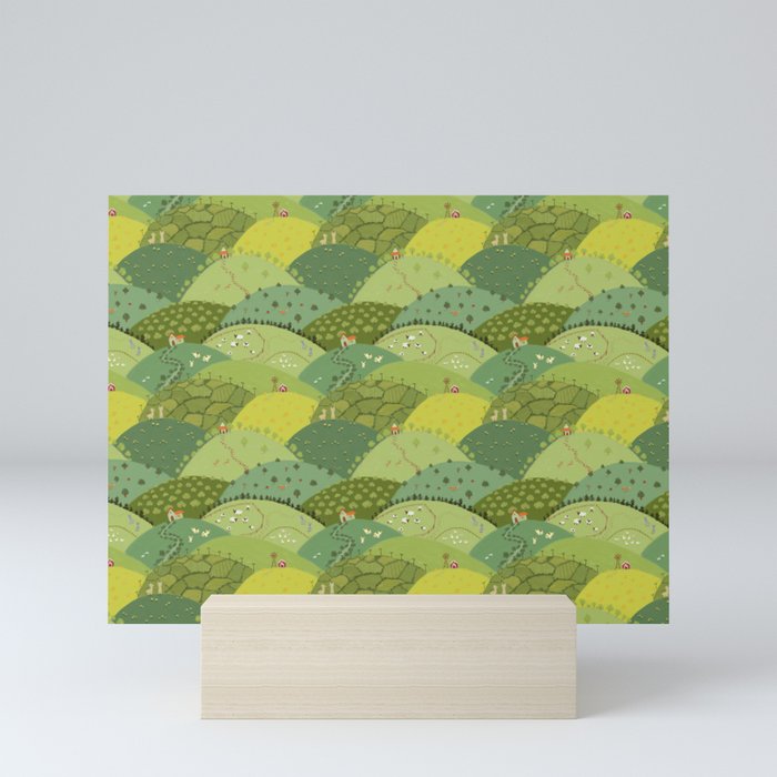 Green Hills Pattern  Mini Art Print