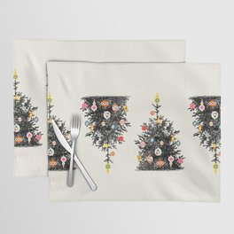 Retro Decorated Christmas Tree Placemat