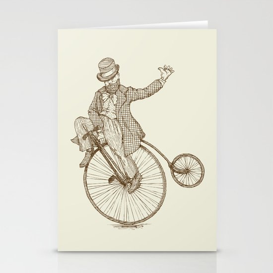 Flatland Penny Farthing Stationery Cards