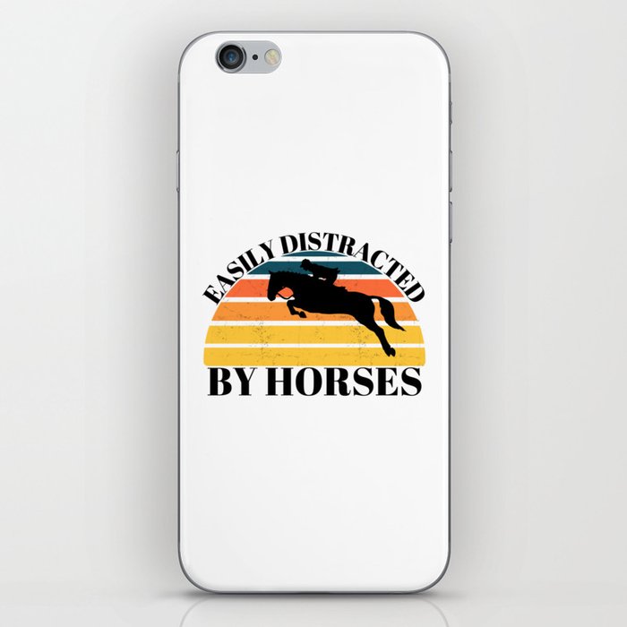 EASILY DISTRACTED BY HORSES iPhone Skin