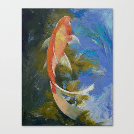 Butterfly Koi Painting Canvas Print