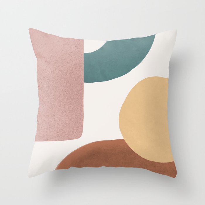 Abstract Earth 1.2 - Painted Shapes Throw Pillow