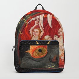 The mouth of Hell medieval art Backpack
