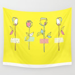 Rosewall (on yellow) Wall Tapestry