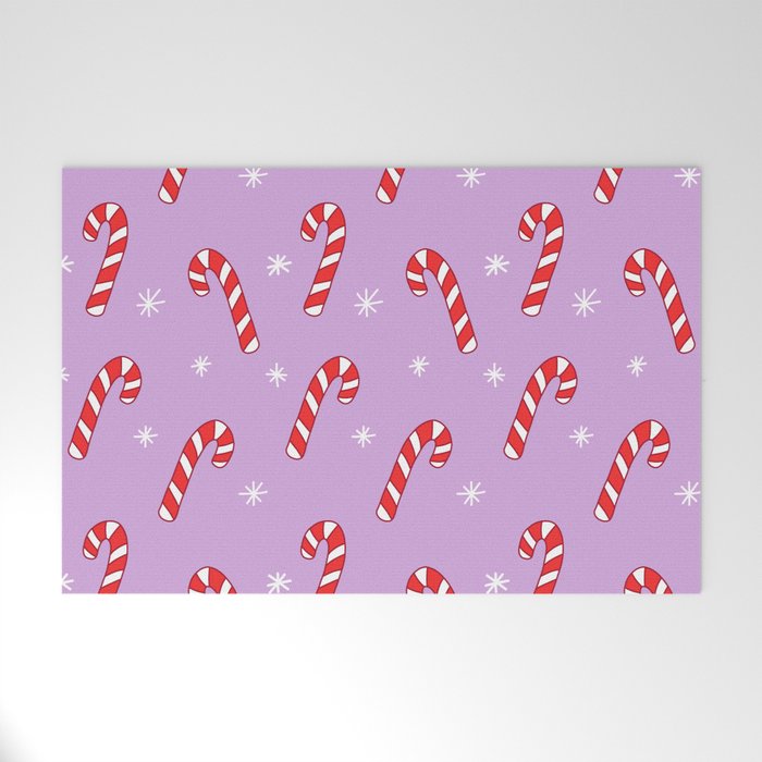 Candy Cane Pattern (purple) Welcome Mat