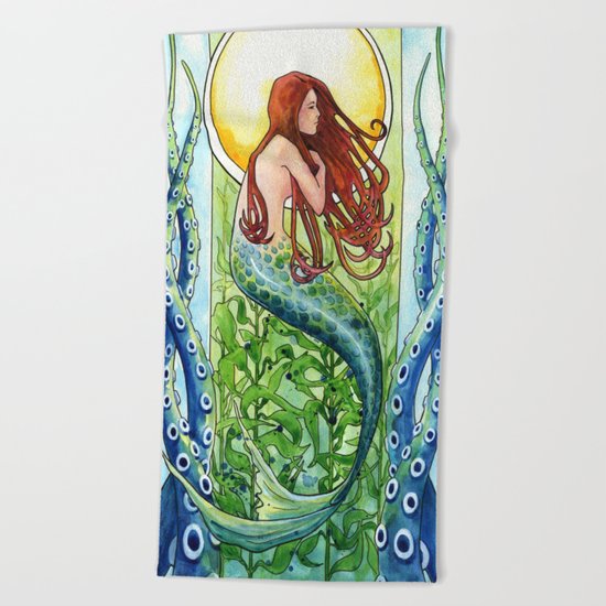 Kelp Forest Mermaid Beach Towel