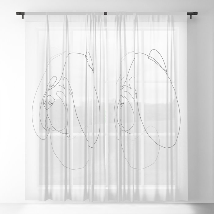 Chow Chow - one line drawing Sheer Curtain