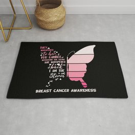 Breast Cancer Awareness Butterfly Area & Throw Rug