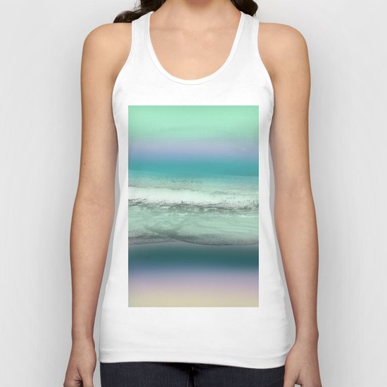 Twilight Sea in Shades of Green and Lavender Unisex Tank Top