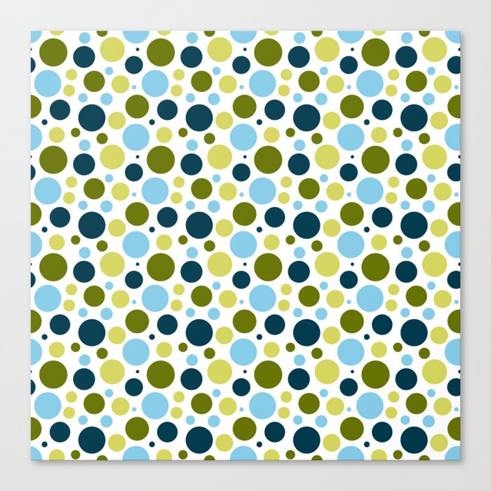 Blue and green dots Canvas Print