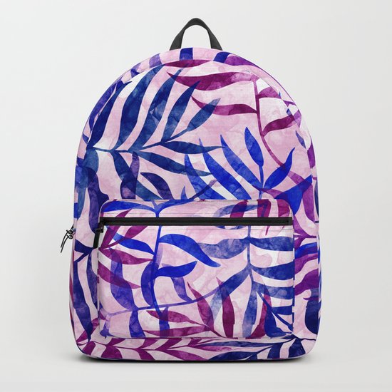 Watercolor Tropical Palm Leaves II Backpack
