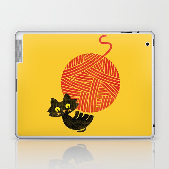 Fitz - Happiness (cat and yarn) Laptop & iPad Skin