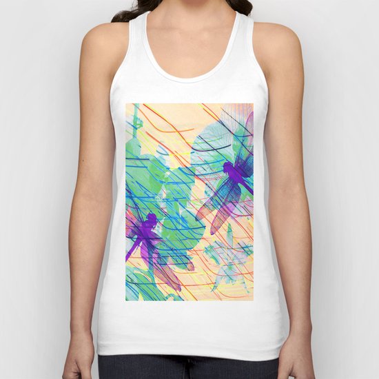 Colorful Dragonflies Unisex Tank Top