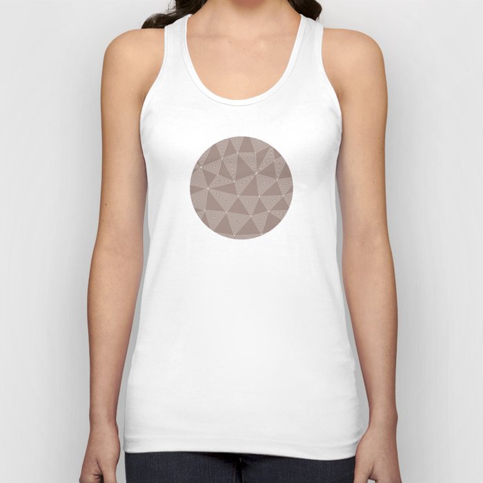 Triangles within Triangle: White Triangles and Taupe Background Tank Top
