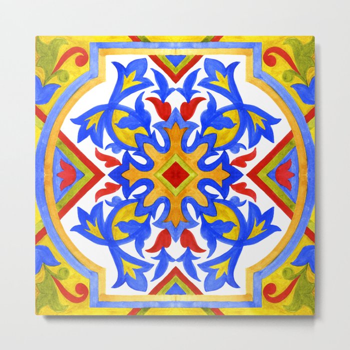 Portuguese azulejo tiles. Gorgeous patterns. Metal Print