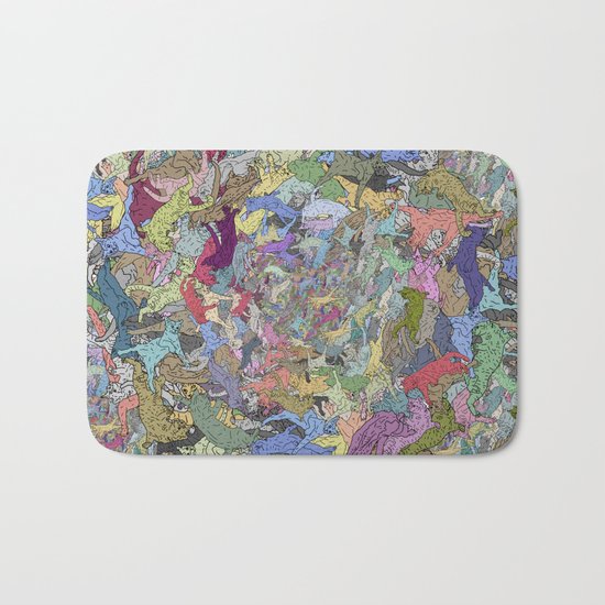 Colorful Flying Cats Bath Mat