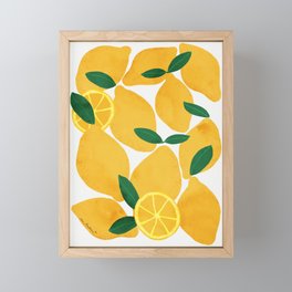 lemon mediterranean still life Framed Mini Art Print