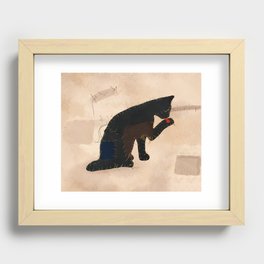 OFMD Cat Flag Tapestry Recessed Framed Print