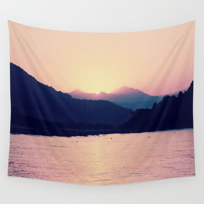 Romantic Pastel Pink Sunset #1 #art #society6 Wall Tapestry