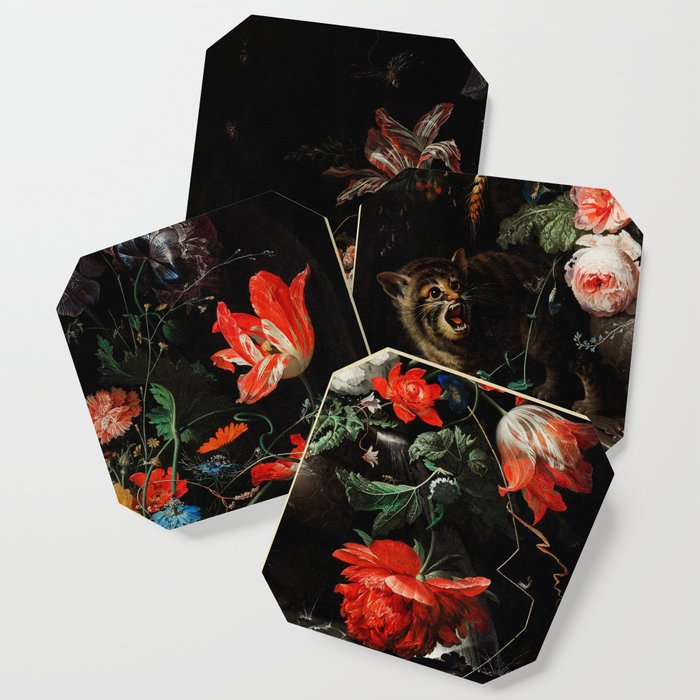 The Overturned Bouquet by Abraham Mignon (1660-1679) Coaster