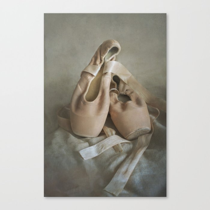 Creamy Pointe Ballet Shoes Canvas Print By Jaroslawblaminsky