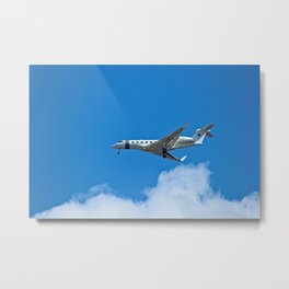 Airplane Flying Sky Clouds Metal Print