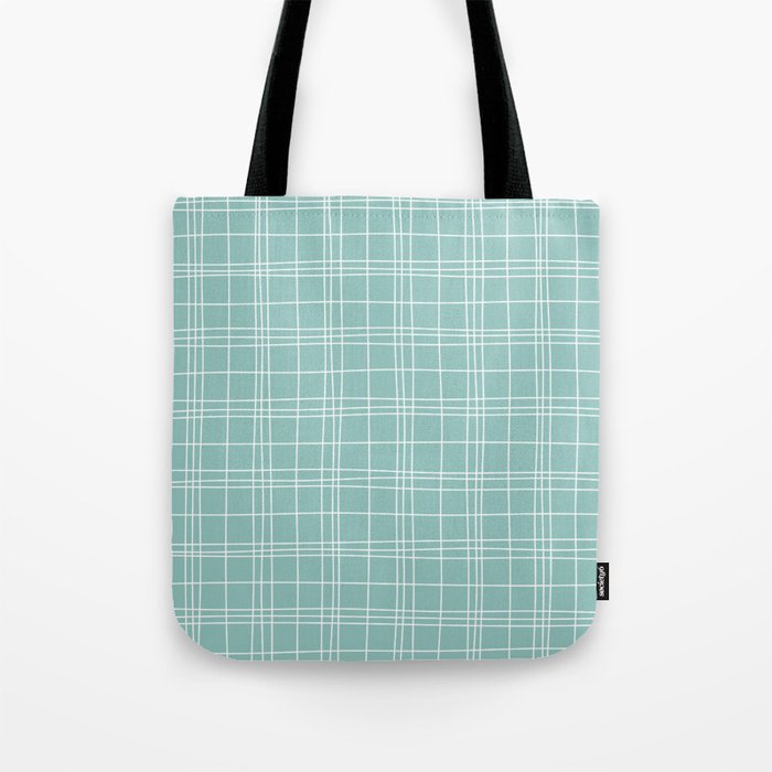 Abstract Plaid 3 blue Tote Bag