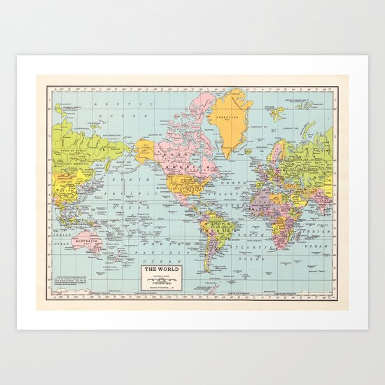 World Map Art Print