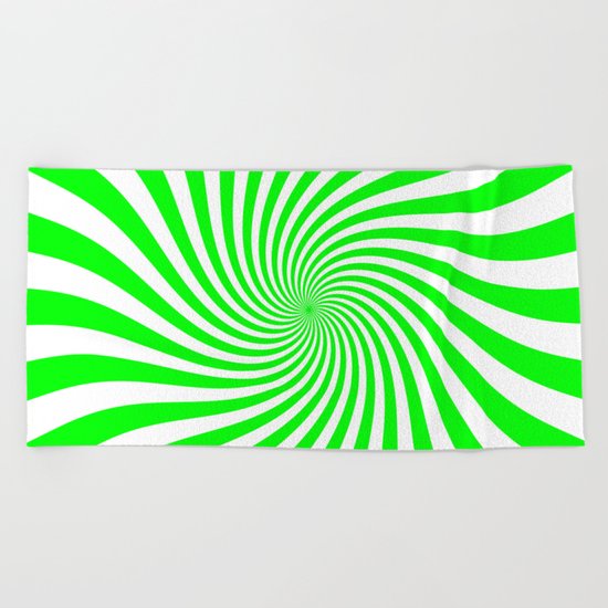 Swirl (Green/White) Beach Towel