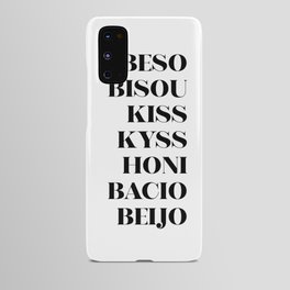 Kiss languages black and white artwork Android Case