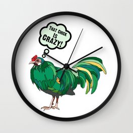 This Chick Is Crazy Funny Chicken Design Wall Clock
