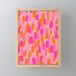 Abstract, Paint Brush Effect, Orange and Pink Framed Mini Art Print