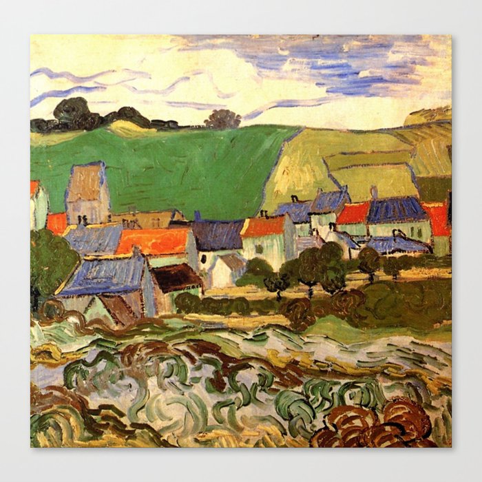 View of Auvers, Vincent van Gogh. Canvas Print