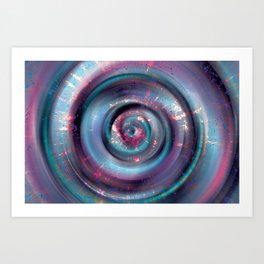 Color Sound-1 (blue pink metal abstract) Art Print