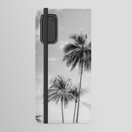 Palm Trees And Sunshine At The Beach in Black & White Android Wallet Case