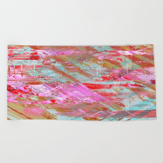Confidence - Abstract, textured oil painting Beach Towel