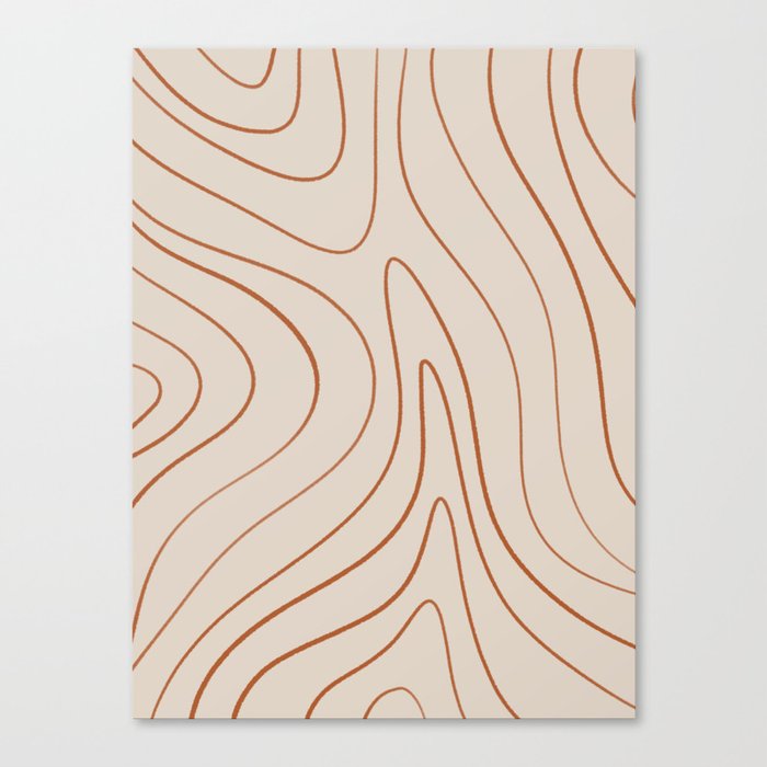 Minimalist Topographical Abstract in Putty and Clay Canvas Print