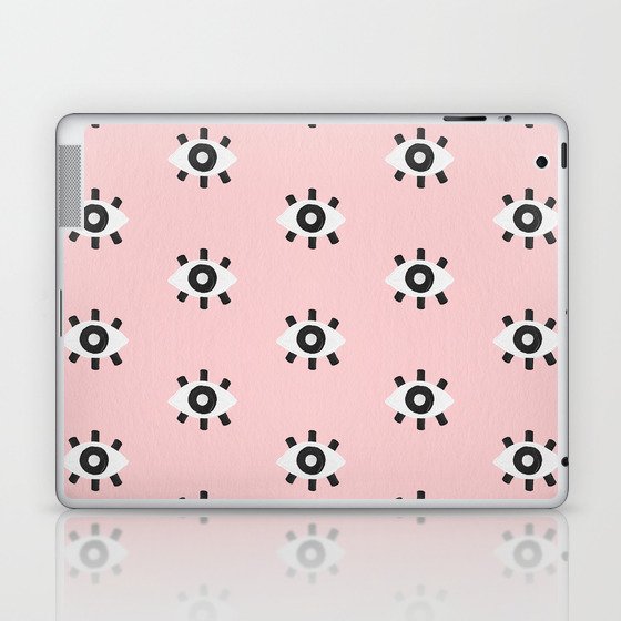 Evil Eye Dots – Blush & Black Laptop & iPad Skin