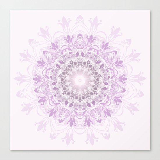 Purple Floral Mandala Canvas Print