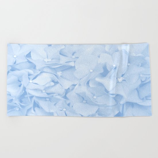 Pastel Blue Flowers Beach Towel