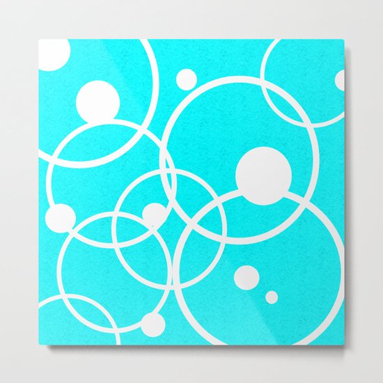 Circles on Blue Metal Print