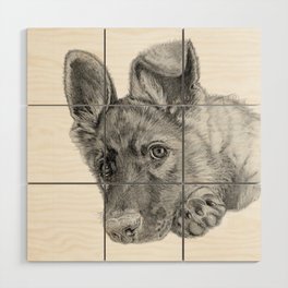 Patience :: A German Shepherd Puppy Wood Wall Art