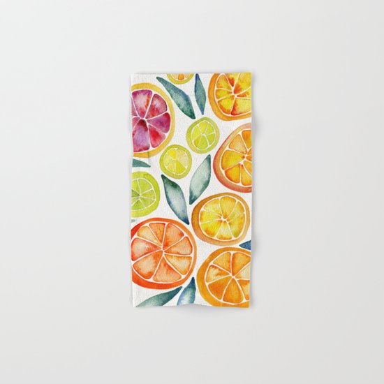 Sliced Citrus Watercolor Hand & Bath Towel