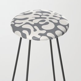 White Matisse cut outs seaweed pattern 10 Counter Stool