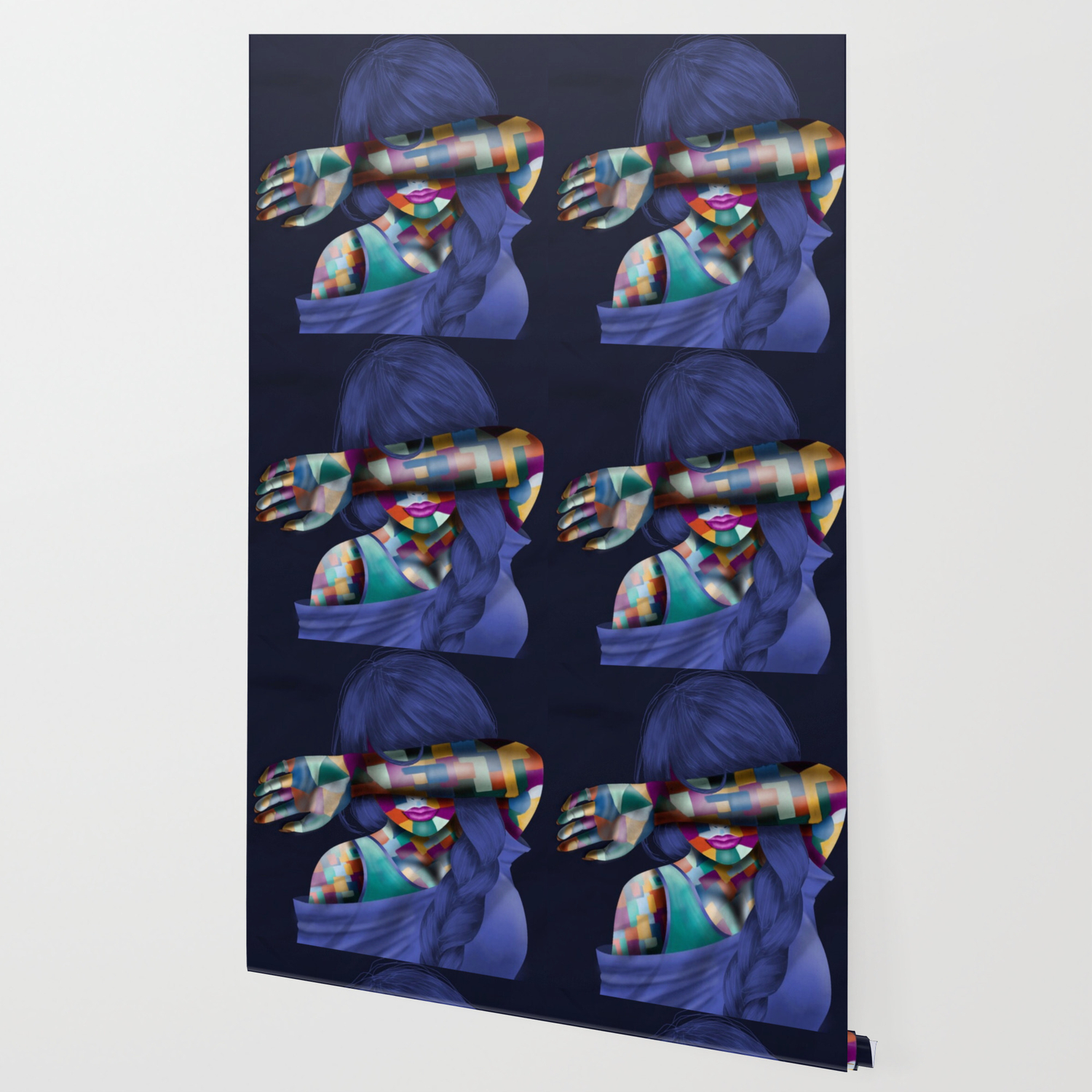 Hidden Mosaic Abstract Woman Wallpaper By Expressionart Society6
