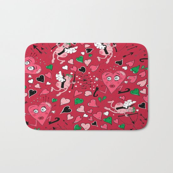 Cupid in Red Bath Mat